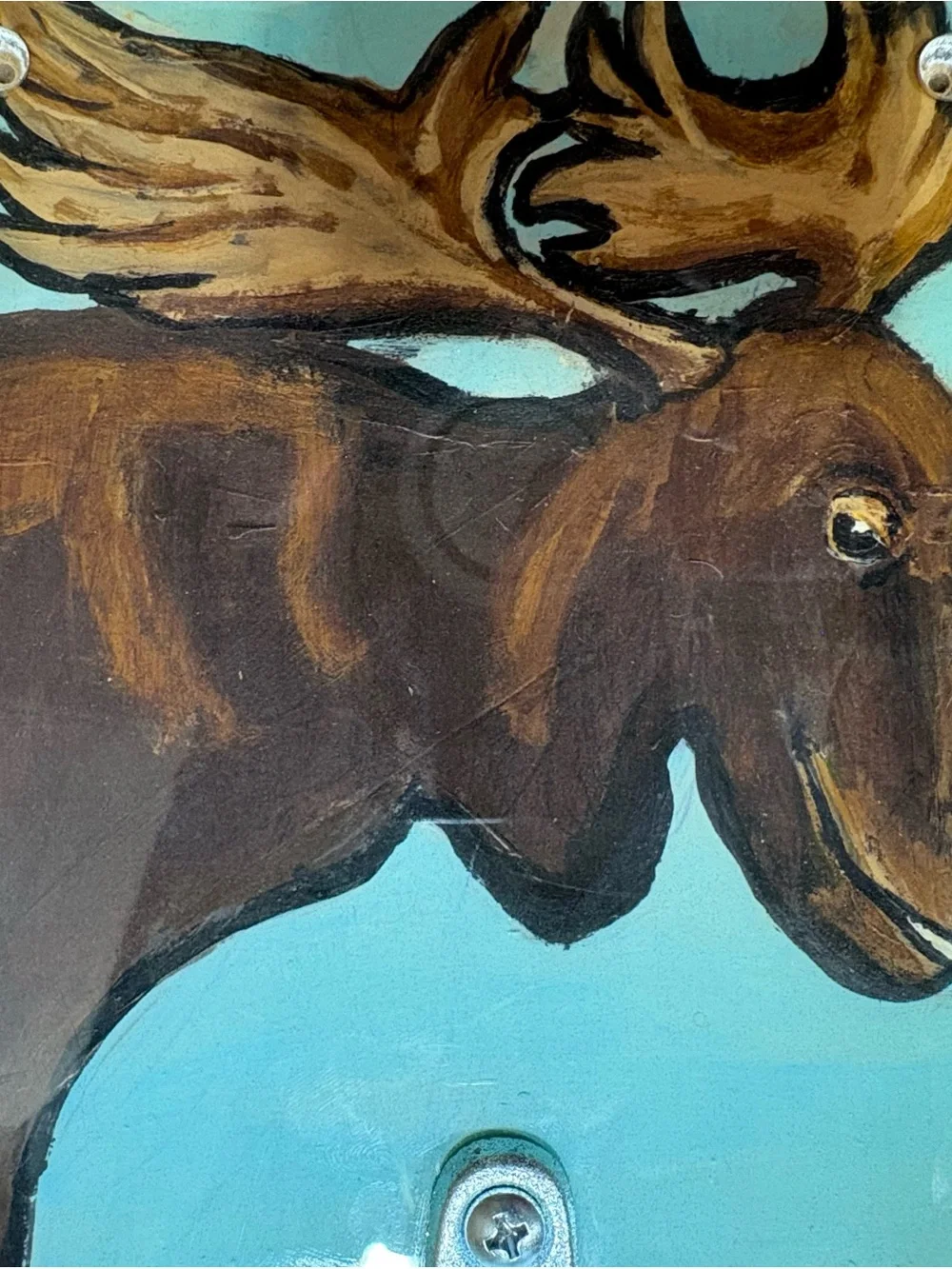 Sweet Art Attack Wall Mounted Bottle Opener Moose Folk Art Sign USA Made NIP